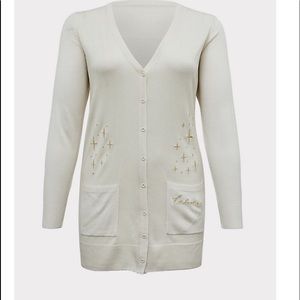 Disney Torrid Cinderella cardigan NEW! White cream